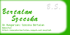 bertalan szecska business card